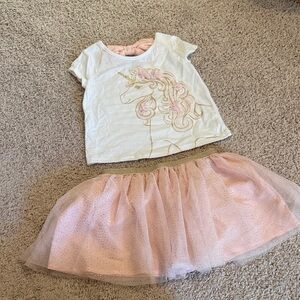 Cynthia Rowley Pink and White Unicorn Kids Matching Set